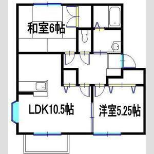 ソレイユ(2LDK/2階)の間取り写真