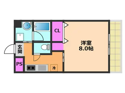 フェア・ジュネス(1K/1階)の間取り写真