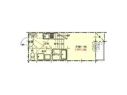 ハーモニーテラス荒中町II(1K/2階)の間取り写真