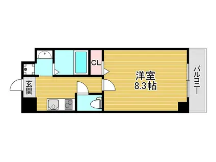 CION NISHIKUJYO(1K/1階)の間取り写真