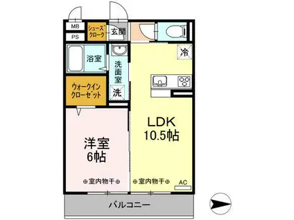 シエルレジデンス(1LDK/3階)の間取り写真