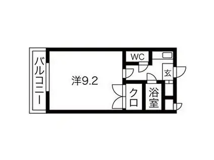 グレースフルヒルズ(1K/1階)の間取り写真