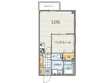 プレイス相川(1LDK/1階)の間取り写真