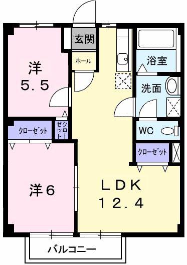 サンハイツ(2LDK/2階)の間取り写真
