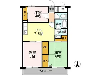 メゾン・ド・昭裕 I(3DK/3階)の間取り写真