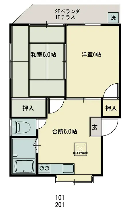 カサイハイツ 2階階 間取り