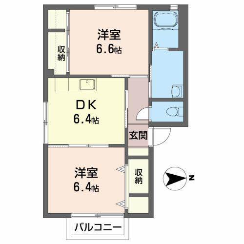 ラフォーレ(2DK/2階)の間取り写真