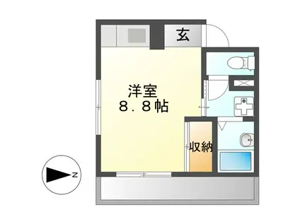 シェルコート則武(ワンルーム/2階)の間取り写真