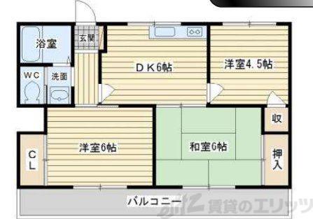 めぞんたきがわ(2LDK/1階)の間取り写真
