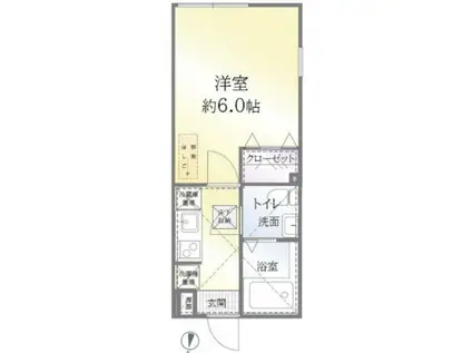 アザーレターコイズ府中本町(1K/1階)の間取り写真