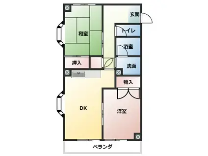 コンフォート21(2LDK/3階)の間取り写真