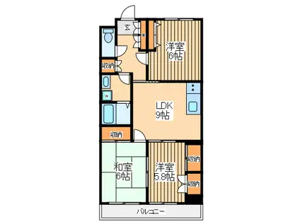 サンライズマンション(3LDK/3階)の間取り写真