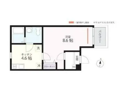 QUIET CRAB HOUSE 横濱希望が丘(1K/2階)の間取り写真