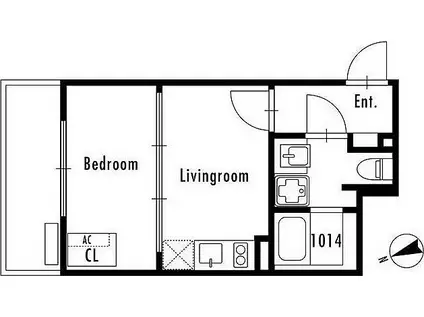 GRANPASEO市谷仲之町 グランパセオ市谷仲之町(1DK/4階)の間取り写真