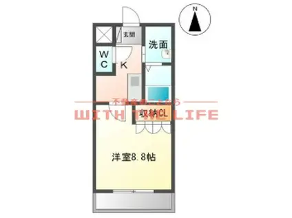 メゾン・サンセリテ(1K/2階)の間取り写真