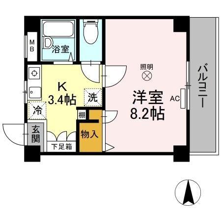 メゾンなかやま(1K/2階)の間取り写真