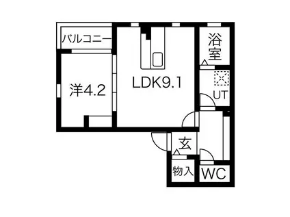 NAGOYA THE GARDEN(1LDK/1階)の間取り写真