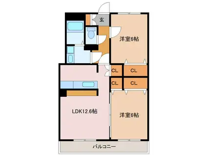 ひかりマンション(2LDK/1階)の間取り写真