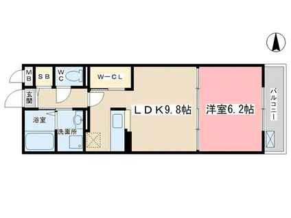ラヴィータ(1LDK/4階)の間取り写真