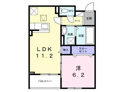サンロイヤルII(1LDK/1階)の間取り写真