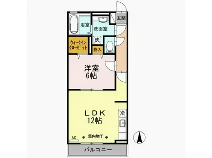 AROUSE(1LDK/3階)の間取り写真