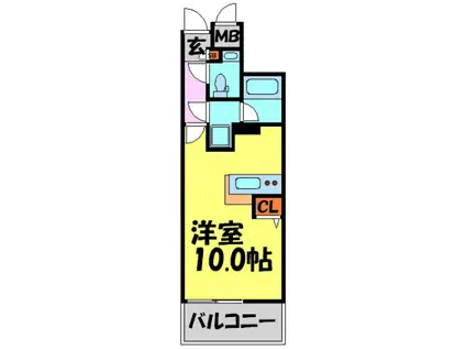 RITZ SQUARE GRAN QBEリッツスクエア グランキュー(1K/5階)の間取り写真