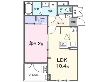 SUNLIT 三木(1LDK/1階)の間取り写真