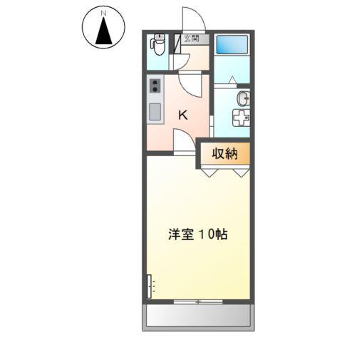 TOTO21(1K/2階)の間取り写真