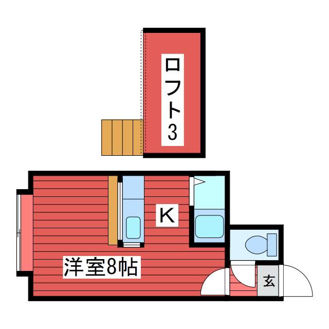 アルノルテ月寒(ワンルーム/2階)の間取り写真