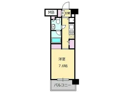 ニューシティアパートメンツ亀戸(1K/5階)の間取り写真