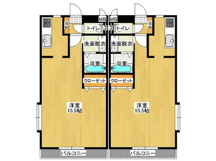 ペティート(ワンルーム/4階)の間取り写真