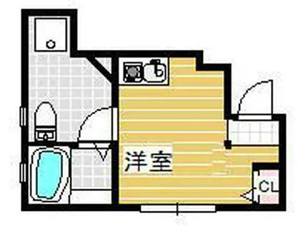 アヴニール上北沢(ワンルーム/1階)の間取り写真