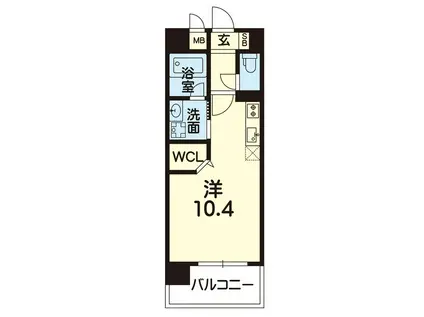 グランテール熊本駅南(ワンルーム/4階)の間取り写真