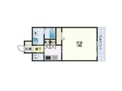 プランドール大供(1K/4階)の間取り写真