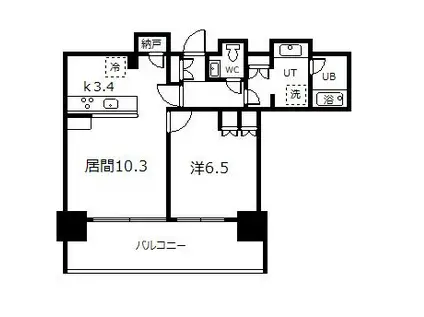 プレミスト旭川ザ・タワー2207号(1LDK/22階)の間取り写真