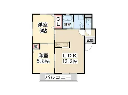 SOPHIA(2LDK/2階)の間取り写真