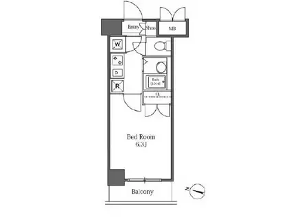 LA SANTE広尾(1K/5階)の間取り写真