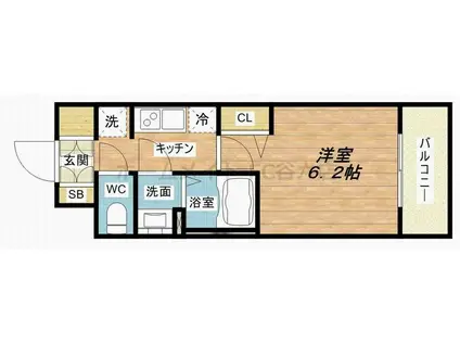 プレサンス難波インフィニティ(1K/9階)の間取り写真