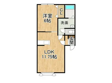 FIORE・II(1LDK/2階)の間取り写真