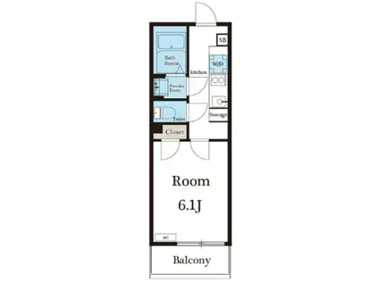 アウティス(1K/2階)の間取り写真