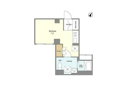 ジニア不動前(ワンルーム/3階)の間取り写真