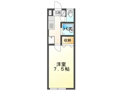 グラシア上大島(1K/2階)の間取り写真