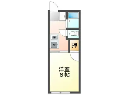 シティハイム郷(1K/1階)の間取り写真
