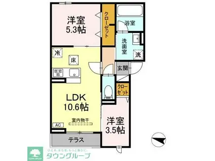 グランメール(2LDK/1階)の間取り写真