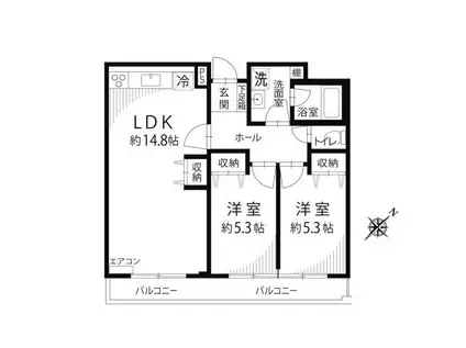 サンファミーユ(2LDK/1階)の間取り写真
