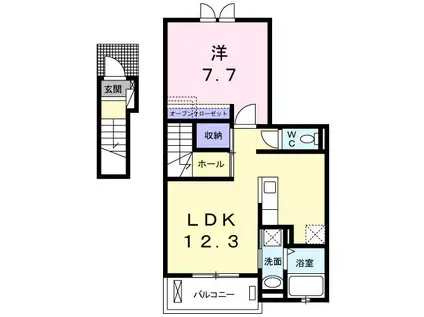 BERRY FIELDS(1LDK/2階)の間取り写真