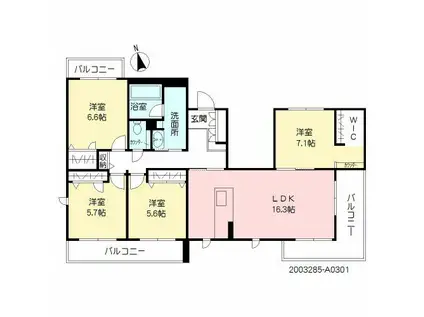 シャーメゾン新高田II(4LDK/3階)の間取り写真