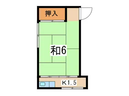 白雲荘(1K/2階)の間取り写真