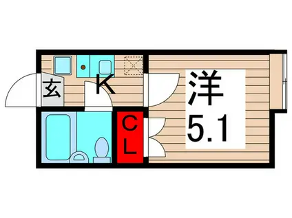 ベルウイング北綾瀬B(1K/2階)の間取り写真