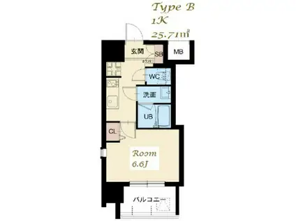 スプランディッド大山(1K/12階)の間取り写真